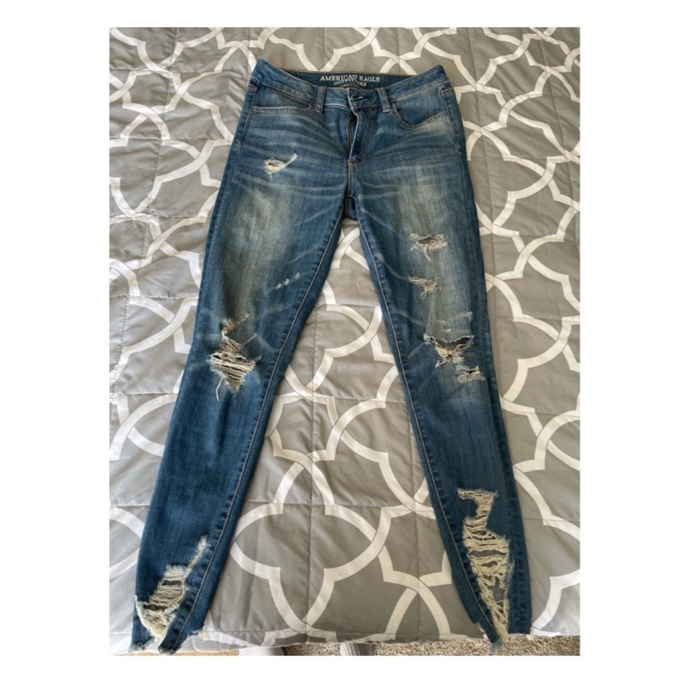 American Eagle Distressed Stretch Skinny Jeans